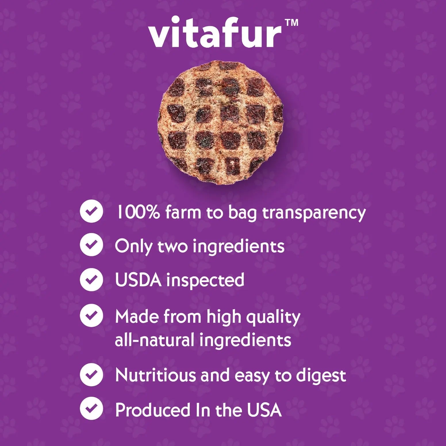 Vitafur Barkin Burger Grilled Bison & Pumpkin Dog Treat 4 oz Vitafur