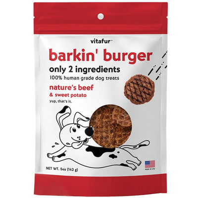 Vitafur Barkin Burger Nature's Beef & Sweet Potato Dehydrated Dog Treats Vitafur