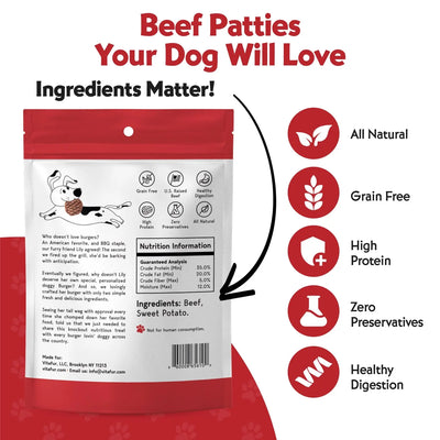 Vitafur Barkin Burger Nature's Beef & Sweet Potato Dehydrated Dog Treats Vitafur