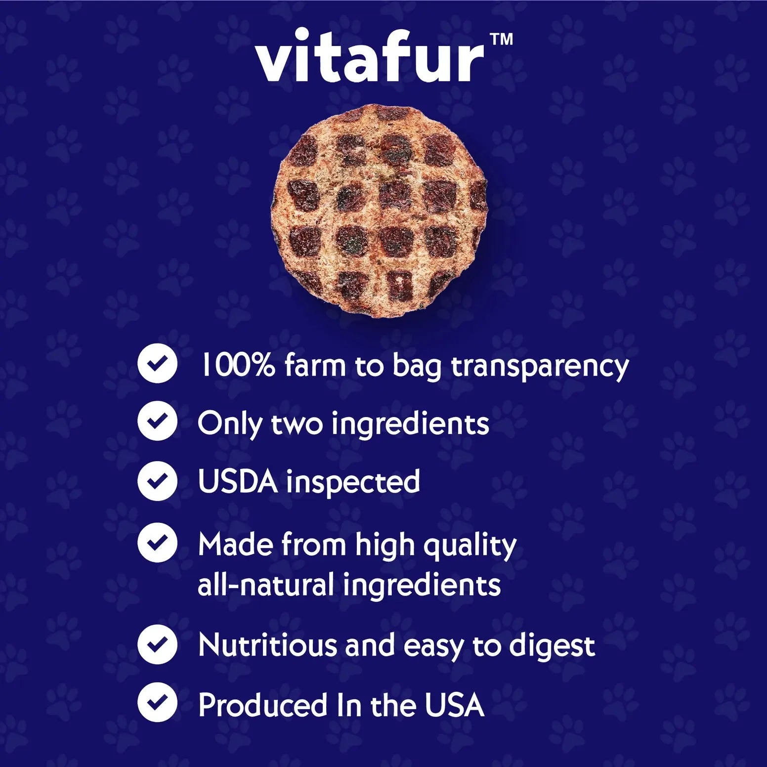 Vitafur Barkin' Burger Grilled Bison & Sweet Potato Dehydrated Dog Treats 5 oz Vitafur