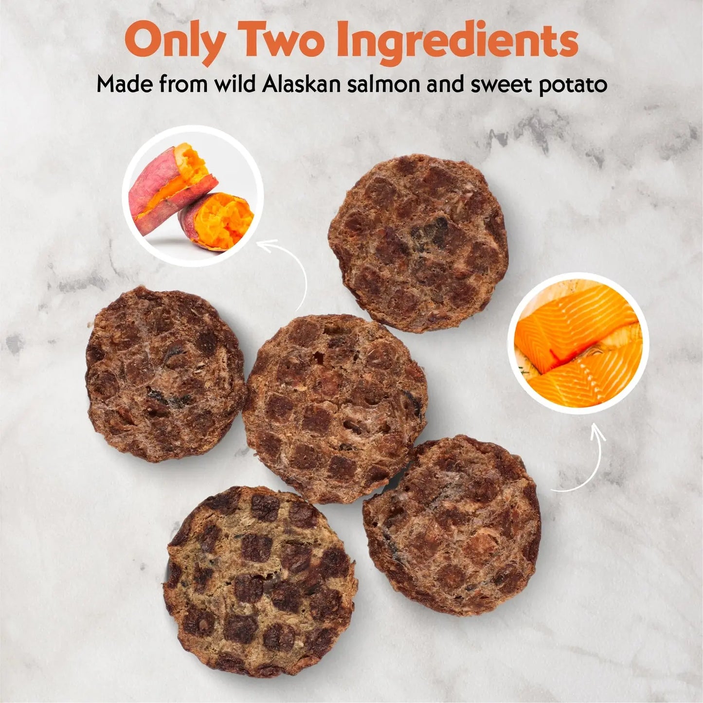 Vitafur Barkin' Burger Wild Alaskan Salmon & Sweet Potato Dehydrated Dog Treats 5 oz Vitafur