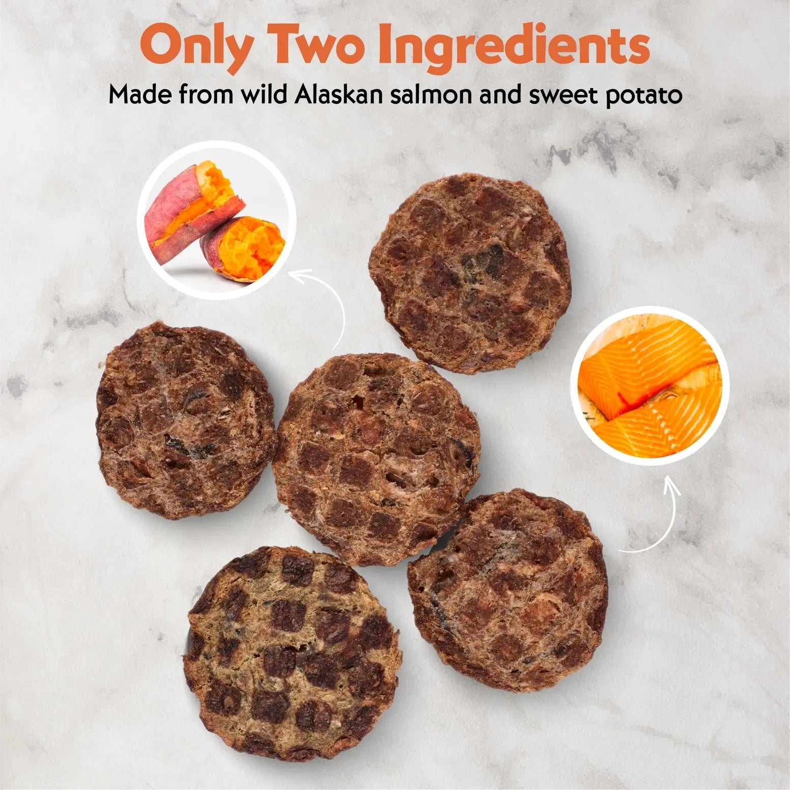 Vitafur Barkin' Burger Wild Alaskan Salmon & Sweet Potato Dehydrated Dog Treats 5 oz Vitafur