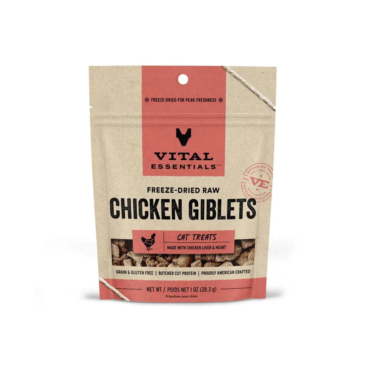 Vital Essentials® Freeze-Dried Chicken Giblets Cat Treats, 1 oz Vital Essentials®