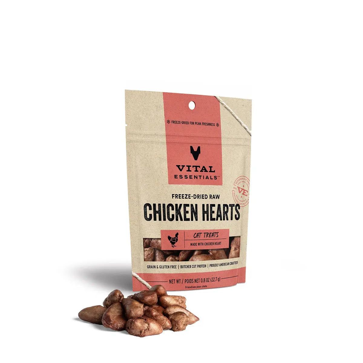 Vital Essentials® Freeze-Dried Chicken Hearts Cat Treats, 0.8 oz Vital Essentials®