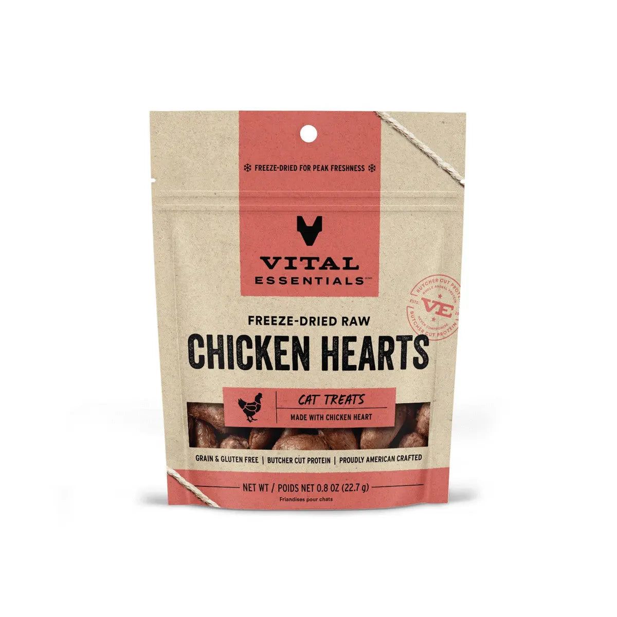 Vital Essentials® Freeze-Dried Chicken Hearts Cat Treats, 0.8 oz Vital Essentials®
