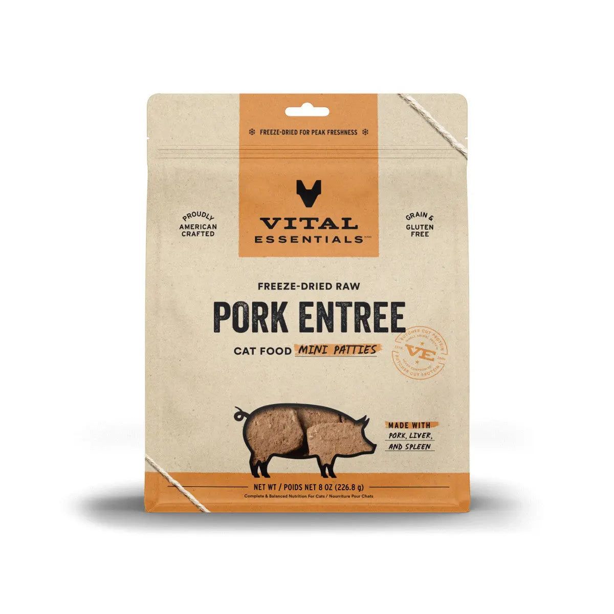 Vital Essentials® Freeze-Dried Raw Pork Entree Cat Food Mini Patties Vital Essentials®