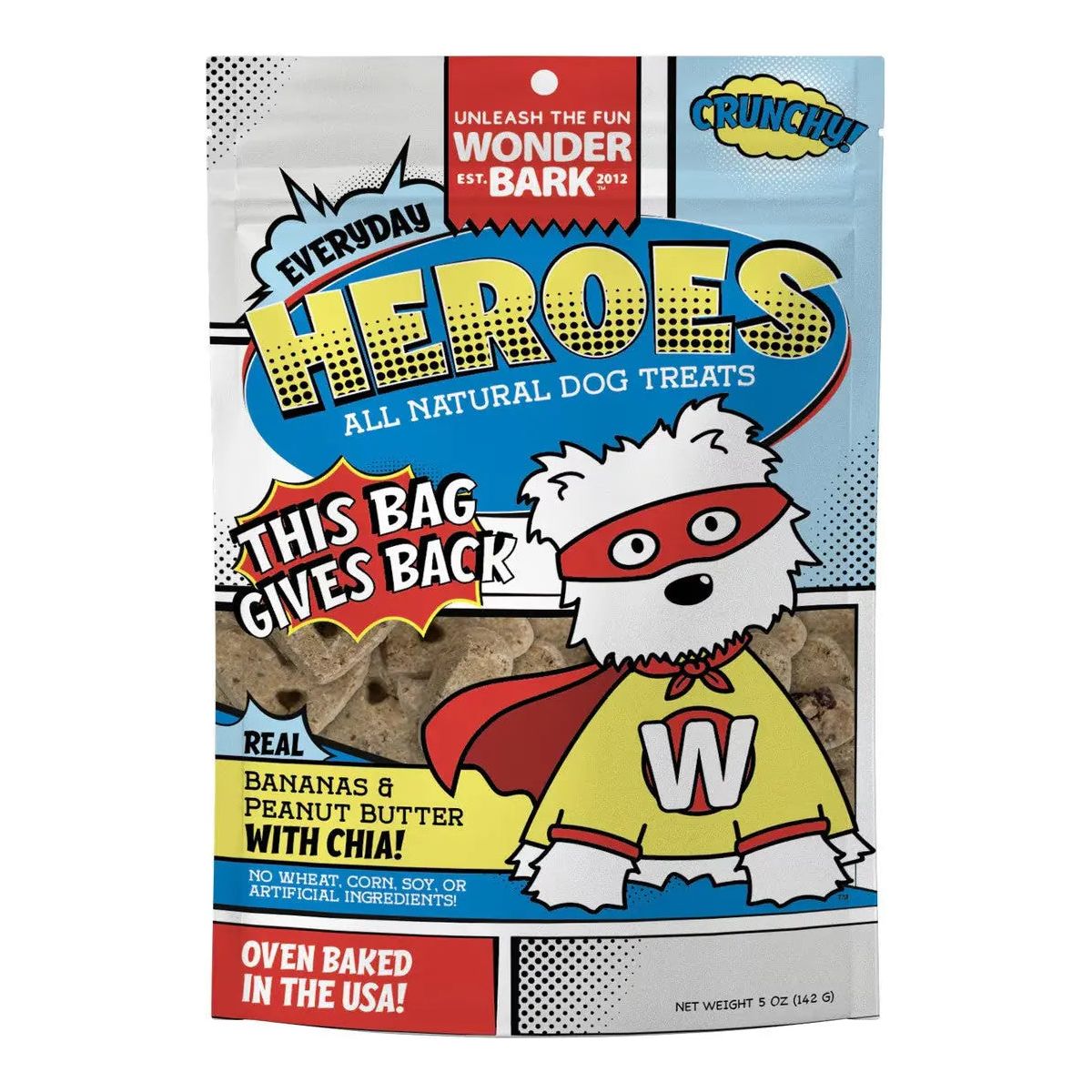 Wonder Bark Everyday Heroes Crunchy Dog Treats 5oz Wonder Bark