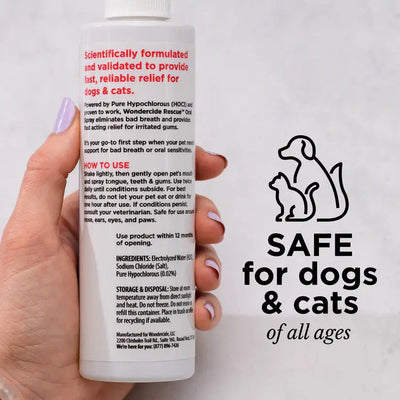Wondercide Rescue Oral Spray for Dogs and Cats Freshens Breath 8.5oz Wondercide