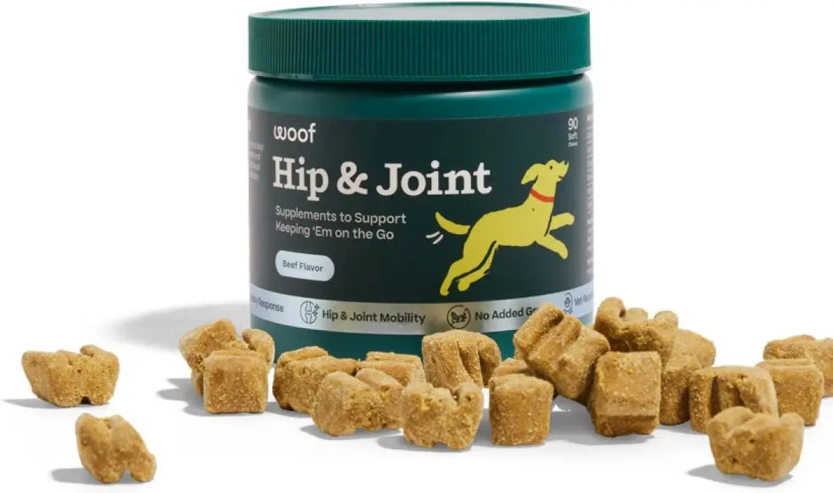 Woof Hip & Joint Beef Flavored Chew Hip & Joint Supplement for Dogs Woof Pet