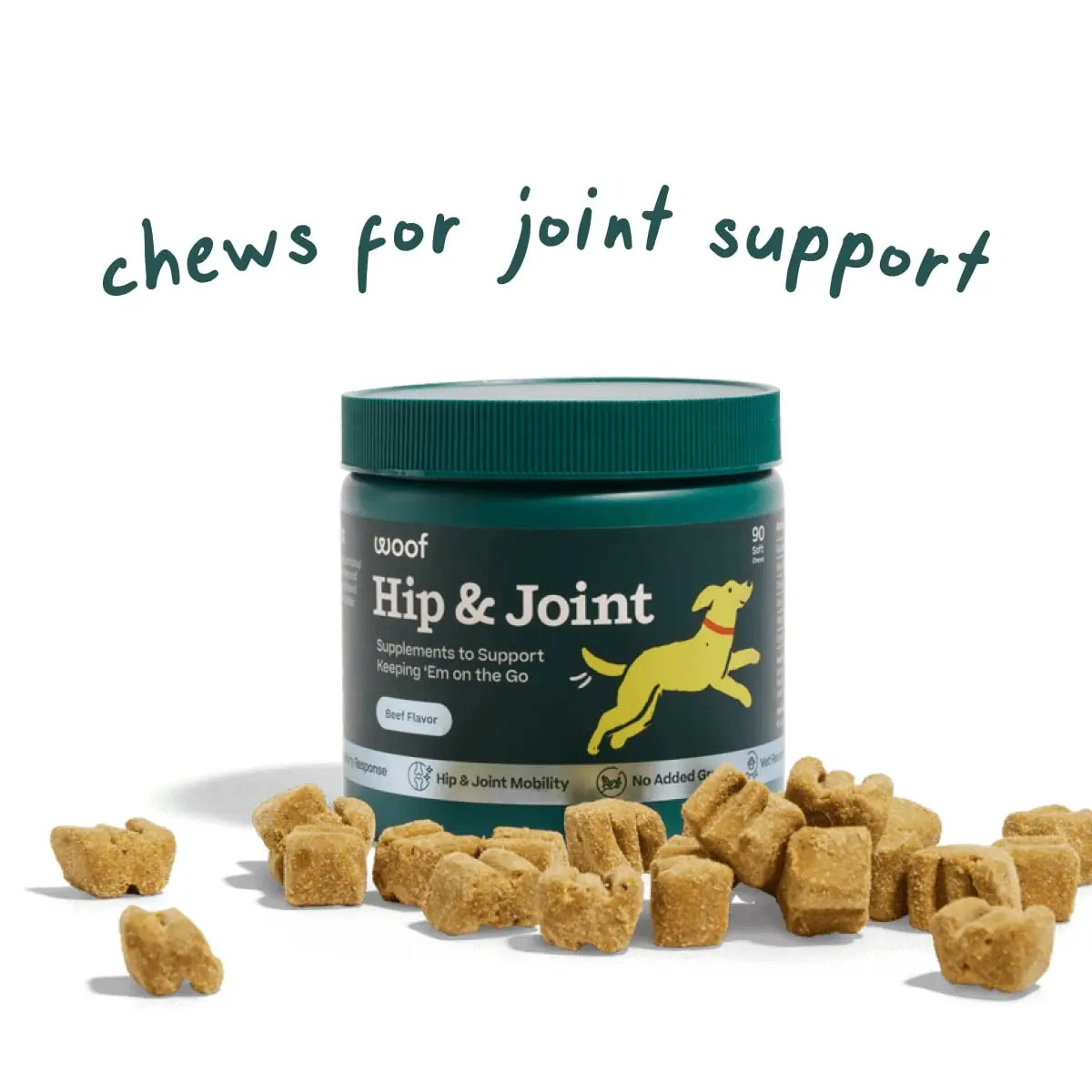 Woof Hip & Joint Beef Flavored Chew Hip & Joint Supplement for Dogs Woof Pet