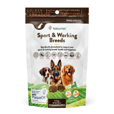 NaturVet Breed-Specific Sport/Working Breed Supplement Soft Chew 50 ct NaturVet