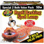 Packaging for Zoo Med Laboratories Repti Basking Spot Lamp Replacement Bulb shows a bearded dragon, highlights a double reflector basking light, and advertises a 2-pack value of 50W bulbs for reptiles.