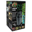 Box of Zoo Med Laboratories Turtle Clean External Canister Filter for tanks up to 60 gallons, featuring images of turtles, aquariums, and the filter, with product features and bold green and yellow Zoo Med branding on the packaging.