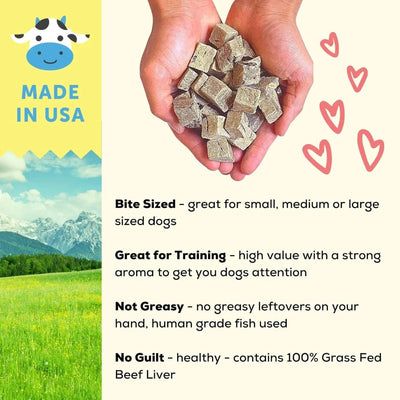 A Better Treat Freeze Dried Raw Grass Fed Beef Liver Dog and Cat Treats - Talis Us