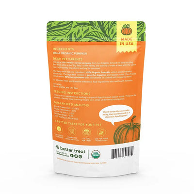A Better Treat Freeze Dried Raw USDA Organic Pumpkin Dog and Cat Treats - Talis Us