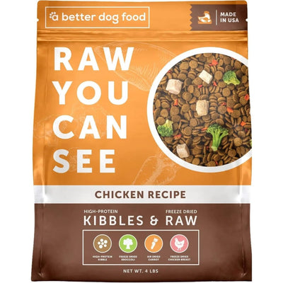 A Better Treat Raw You Can See Chicken Dog Freeze - Dried Food 4lb - Talis Us