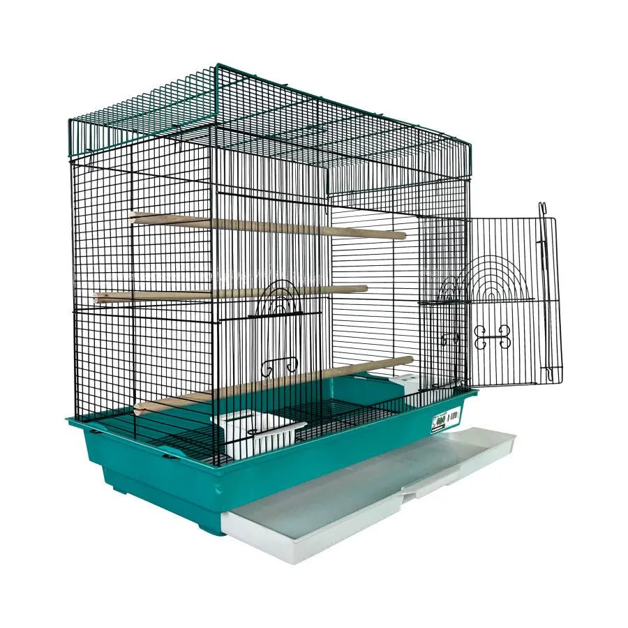 A & E Cages Happy Beaks 2 - Tone Flat Top Bird Cage 26In X 14In X 23 in, 2 pk - Talis Us