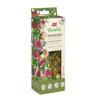 A & E Cages Vitapol Vita Herbal Smakers Broccoli - Rose Small Animal Treat 2 pk - Talis Us