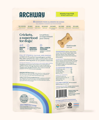 Archway Pet Peanut Butter Biscuits with Cricket Meal 5 oz Archway Pet