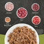 ACANA beef chicken tuna wet cat food featuring chunks of chicken, beef, and tuna in a textured meal