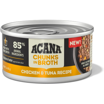 ACANA chicken and tuna wet cat food in broth with 85% animal ingredients for adult cats