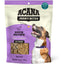 ACANA duck jerky dog treats in a bag with a happy dog looking up at the product