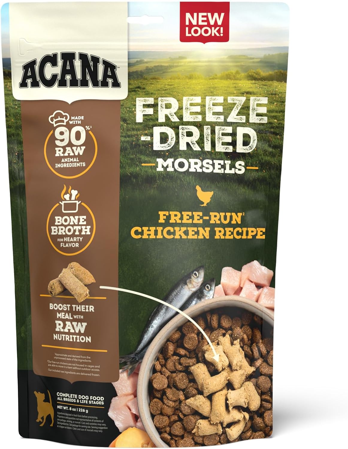Acana Freeze-Dried Dog Food Morsels in Chicken Recipe with 90% raw animal ingredients