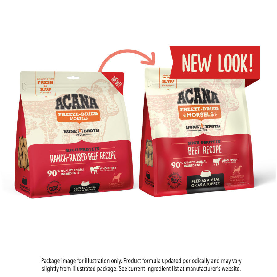 Acana Freeze-Dried Dog Food Beef Recipe with high protein for nutritious meal options