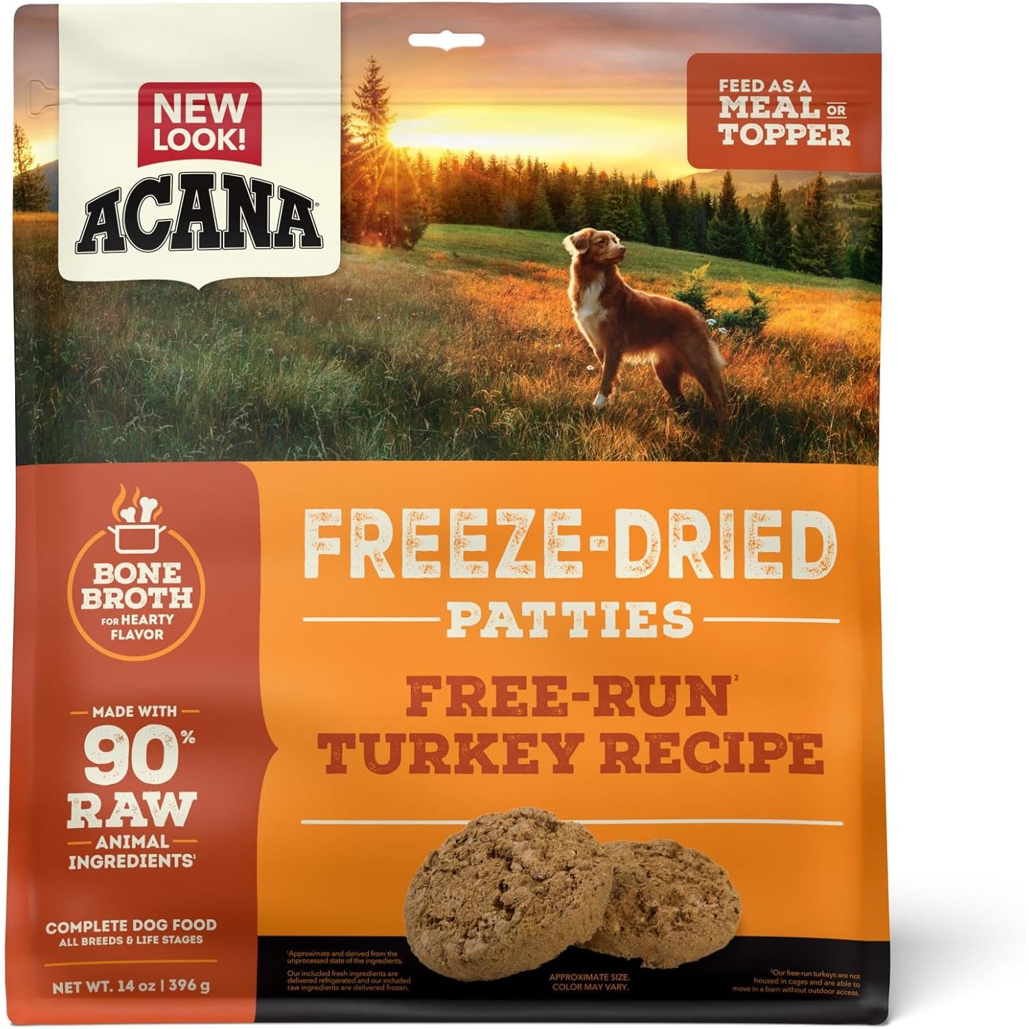 Acana Freeze-Dried Dog Food Topper with Free-Run Turkey Recipe in 14oz Package