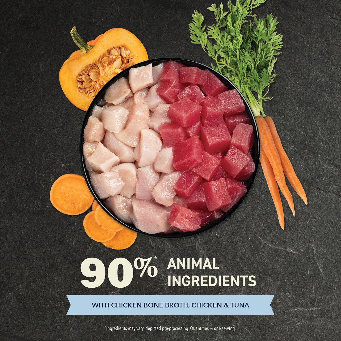 Acana lickable healthy skin and coat cat treats made with 90% animal ingredients including chicken and tuna