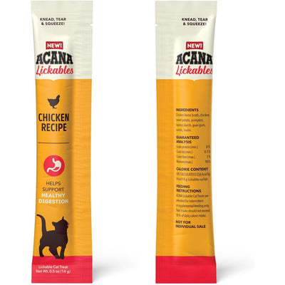 ACANA Lickables Chicken Recipe for Cats, healthy digestion cat treats in a convenient squeeze pouch