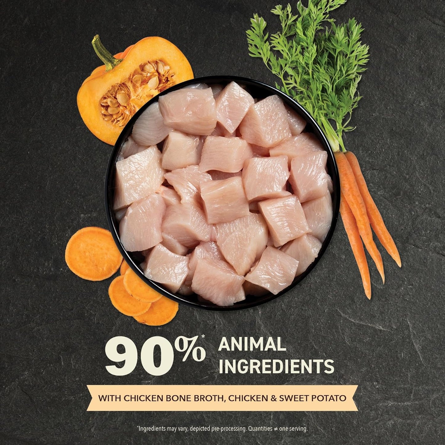 Talis Us healthy digestion cat treats with 90% animal ingredients and chicken, sweet potato, and carrots