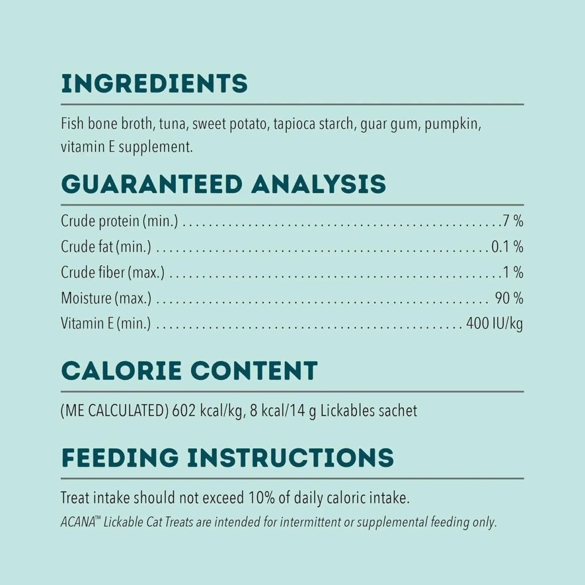 Acana Lickables Tuna Recipe for Immune Support Cat Treats 2.5 oz - Talis Us