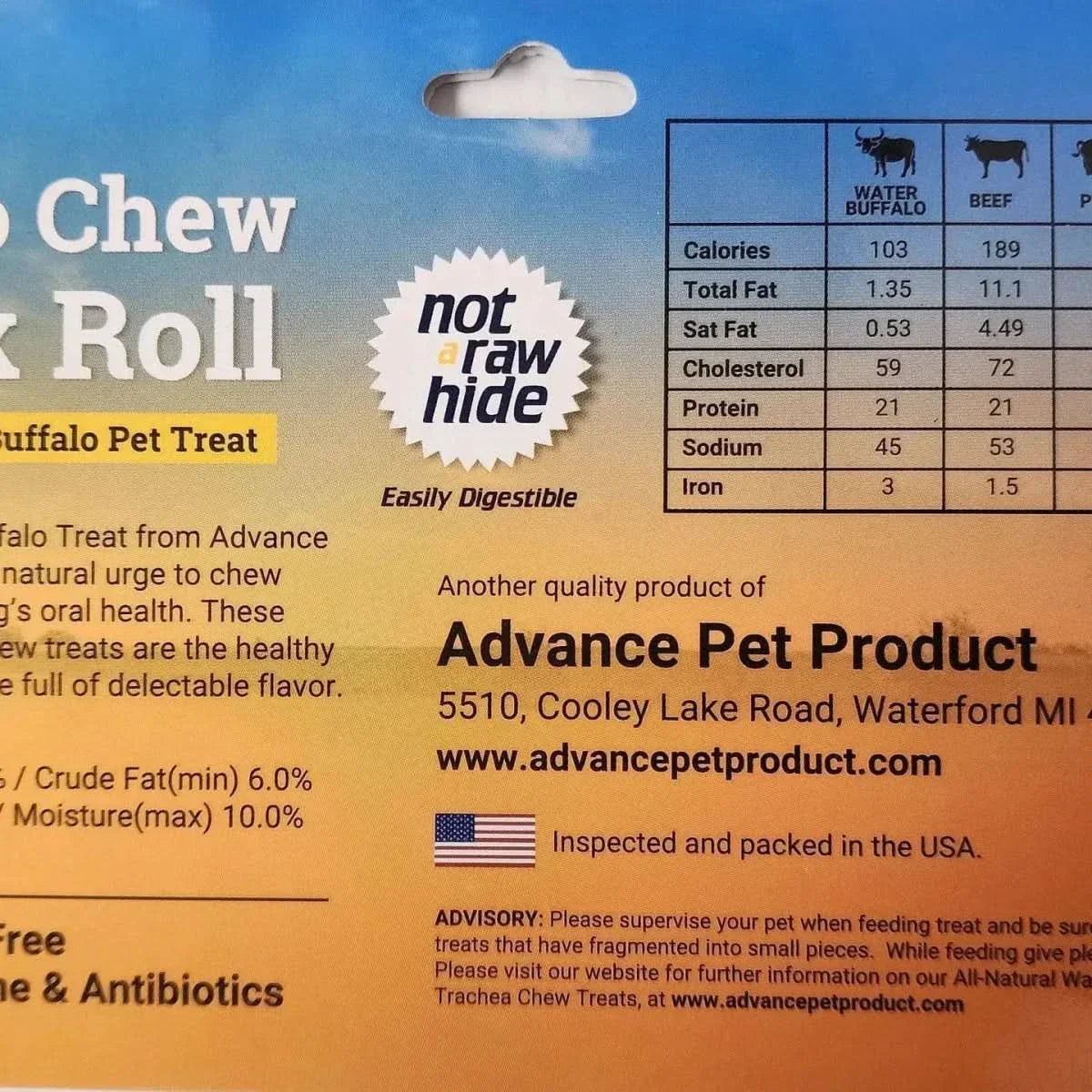 All Natural Water Buffalo Cheek Roll Chews for Tough Chewers - Talis Us