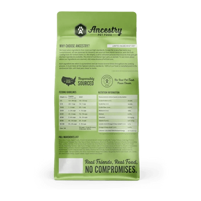 Ancestry Pet Food Duck Meal & Potato Formula Dry Kibble Dog Food - Talis Us