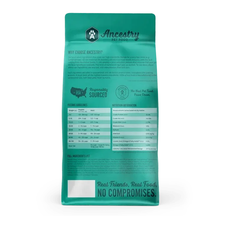 Ancestry Pet Food Salmon Meal & Sweet Potato Formula Dry Kibble Dog Food - Talis Us