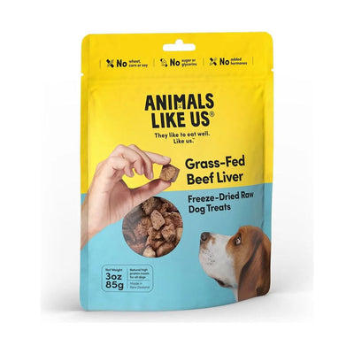 Animals Like Us Freeze Dried Raw Grass - Fed Beef Liver Dog Treat 3 oz - Talis Us