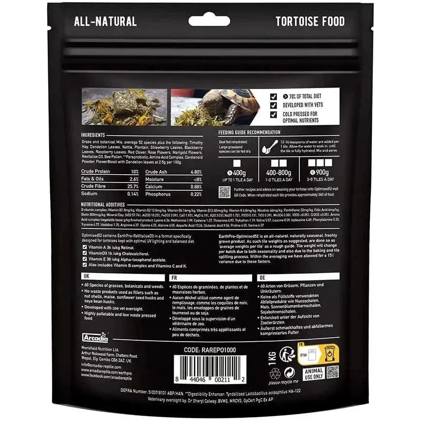 Arcadia EarthPro Optimised52 Tortoise Food 8.82 Oz - Talis Us