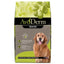 AvoDerm Natural Chicken Meal & Brown Rice Senior Dry Dog Food, by AvoDerm, comes in a green and brown bag featuring avocados and a golden retriever, formulated to support healthy joints in senior dogs.