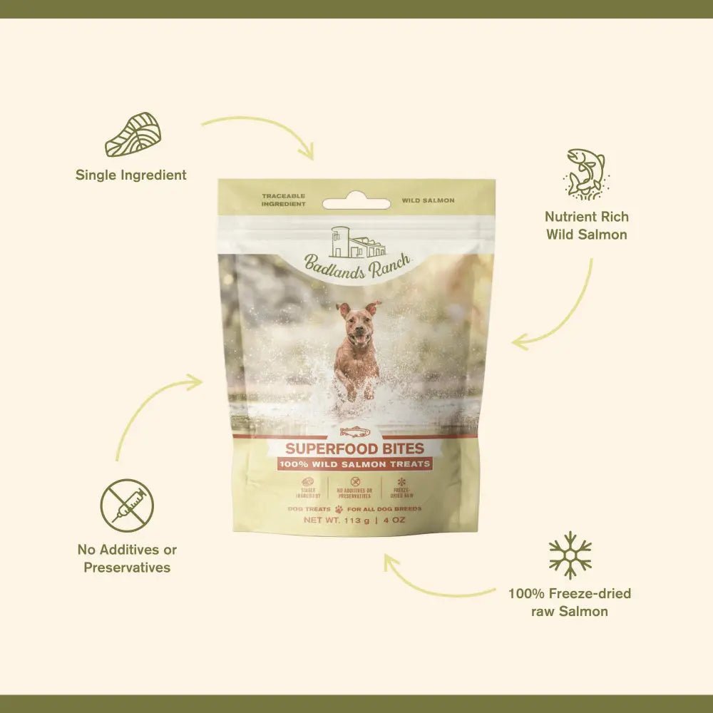Badlands Ranch Salmon Grain - Free Freeze - Dried Raw Dog Treats 4oz - Talis Us