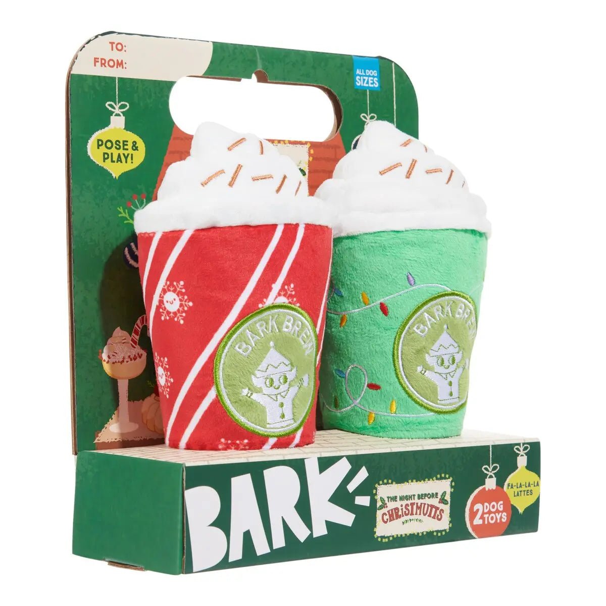 BARK Fa - La - La - Lattes Plush Dog Toy 2pc - Talis Us