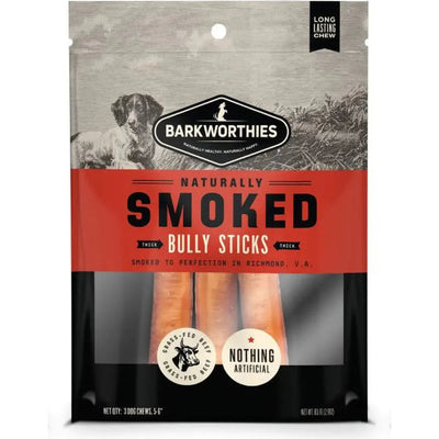 Barkworthies Smoked Bully 6" Dog Treats 3pk - Talis Us