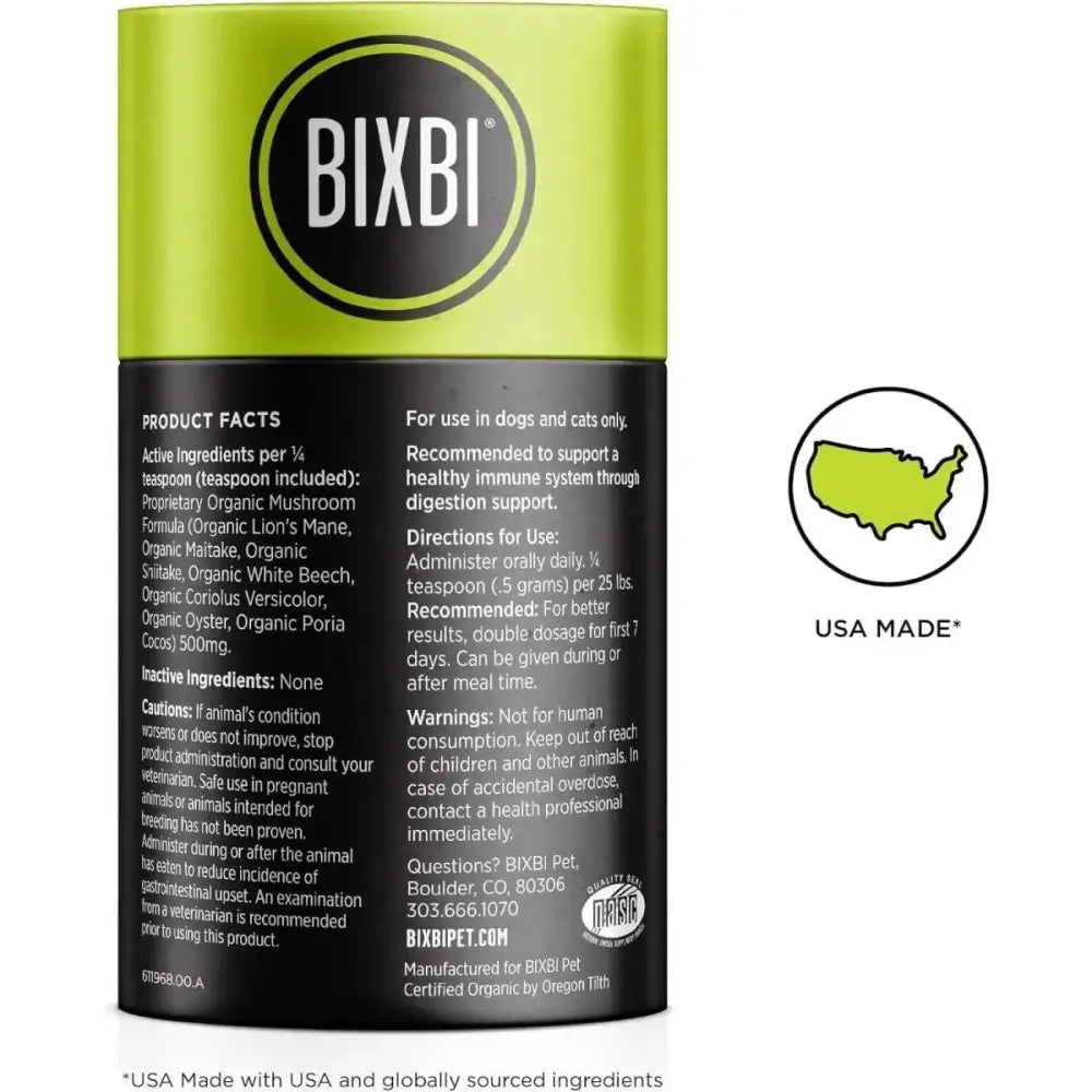 BIXBI Digestion Pet Superfood Daily Mushroom Powder Supplement for Dogs & Cats 2.12 oz - Talis Us