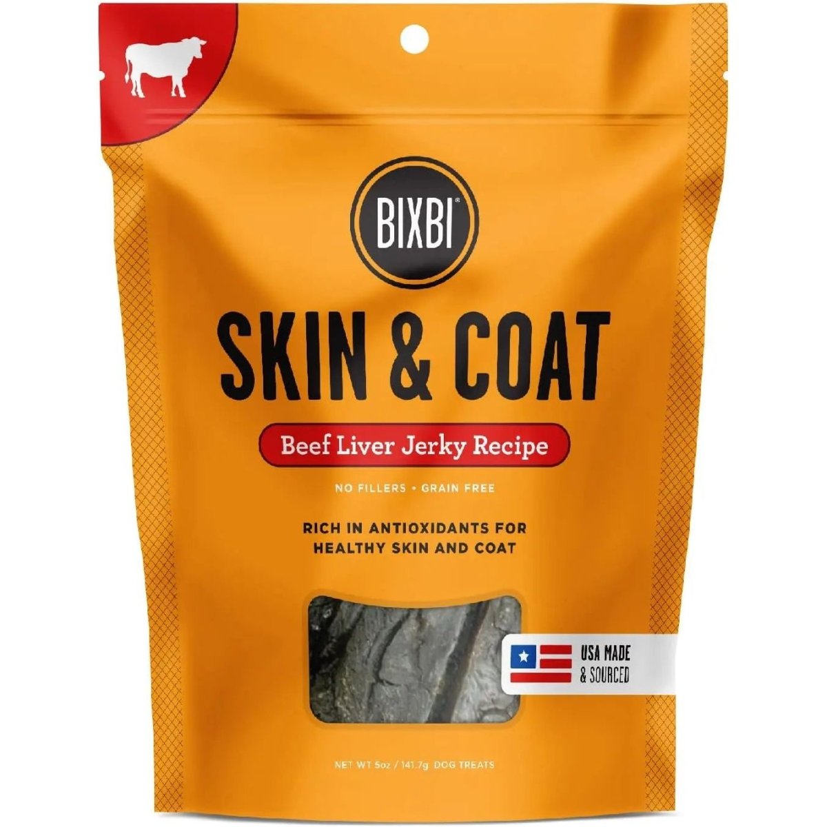 BIXBI Skin & Coat Beef Jerky Dog Treats - Talis Us