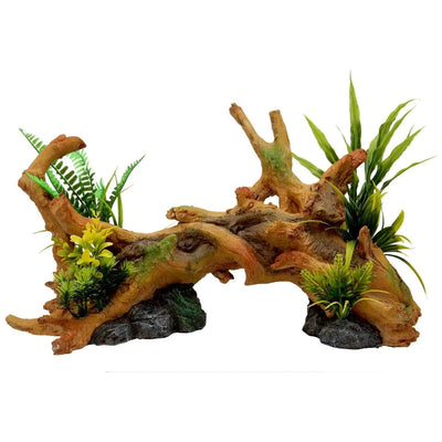 Blue Ribbon Exotic XLarge Driftwood with Plants Reptile Decor - Talis Us