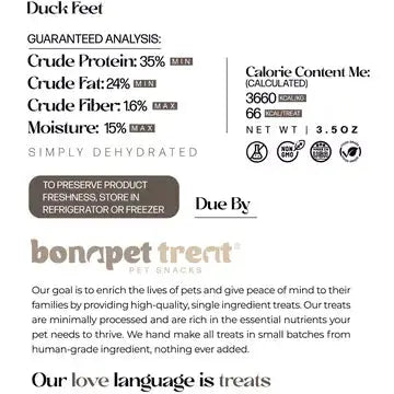 Bonapet All - Natural Duck Feet Natural Dog Chews for Happy Joints - Talis Us