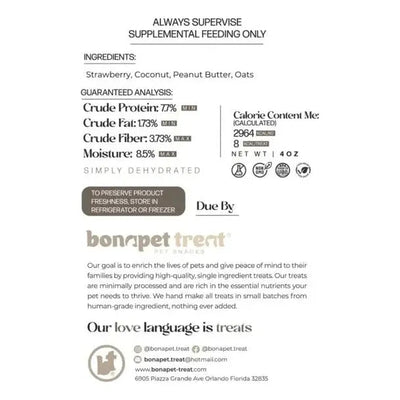 Bonapet Coco N Berry Organic Dog Cookies 4 oz - Talis Us