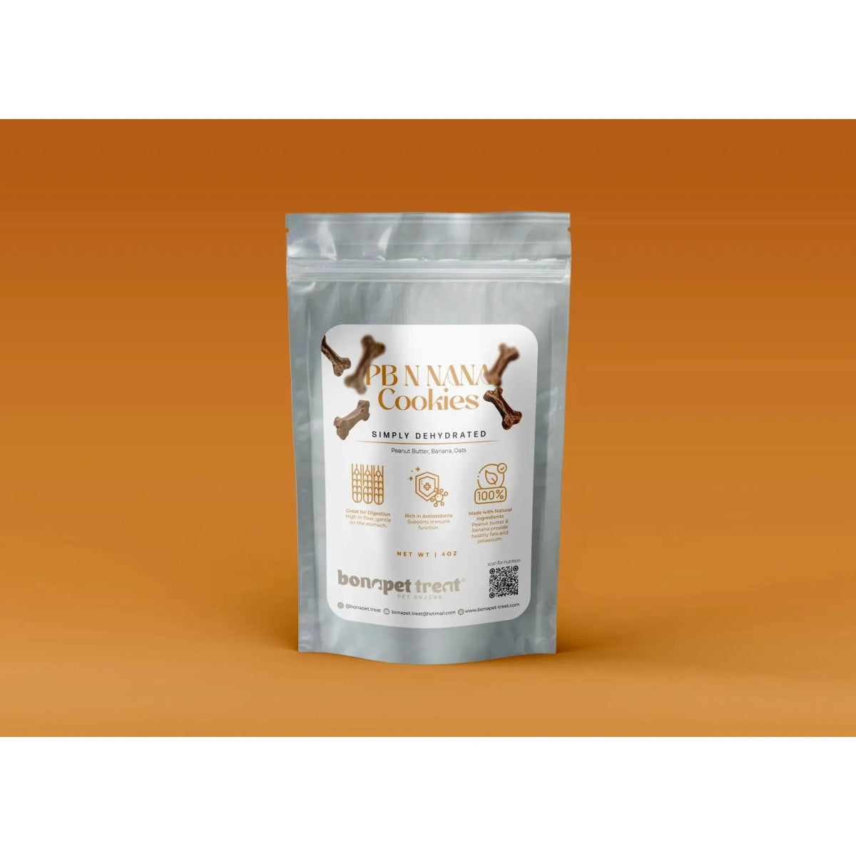 Bonapet Pb N' Nana Organic Peanut Butter & Banana Dog Cookies 5 oz - Talis Us