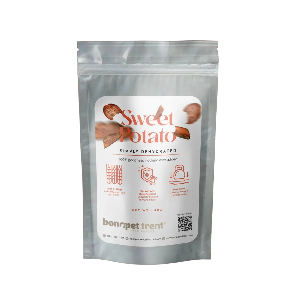 Bonapet Sweet Potato Chews - All - Natural Treats for a Healthy Coat & Digestion 5 oz - Talis Us