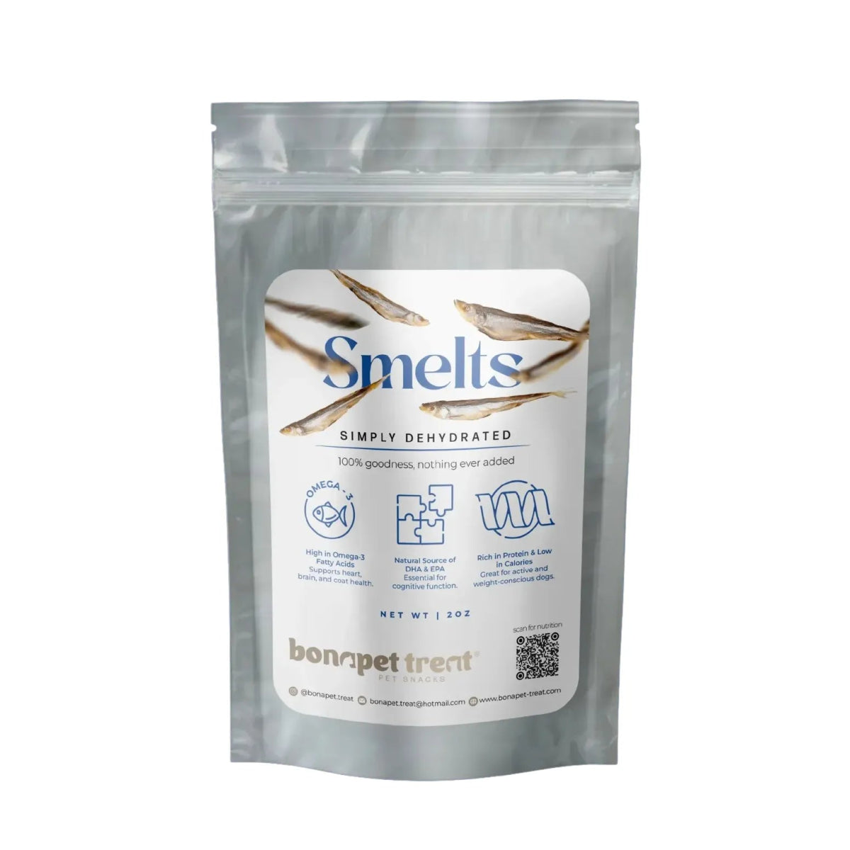 Bonapet Wild - Caught Smelts - Natural Omega - 3 Treats for Pets - Talis Us